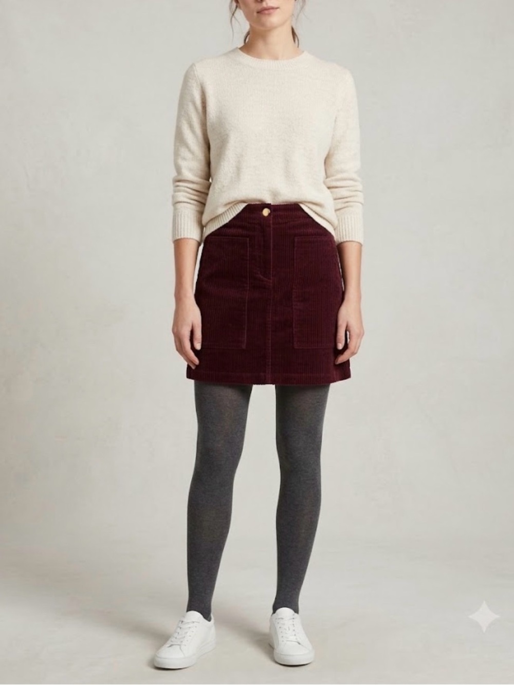 Sandro Wine Corduroy Mini Skirt